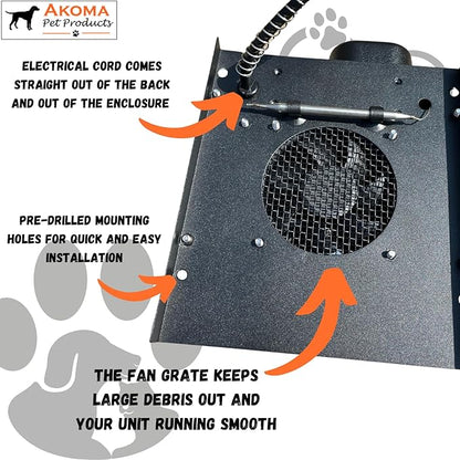 by Akoma Pet Products | 400w Dog House Furnace with 10-Foot Cord | Installs in Minutes | Safe - Dry Heat | Won't Burn Pets