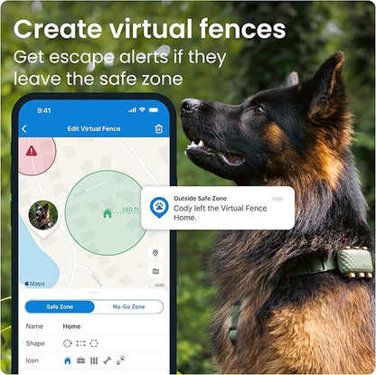 Tractive XL GPS Dog Tracker (50 lbs+) | Real-time Pet Location Tracker | Health & Wellness Alerts | Virtual Fence for Dogs | Dog Collar Attachment (Green)