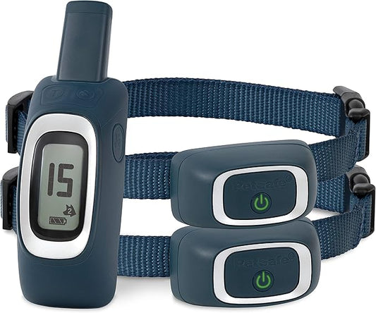 PetSafe 300 Yard Remote Training Collar - 2 Dog Kit - Tone, Vibration & 15 Levels of Safe & Humane Static Stimulation, Medium Range Option to Train Off Leash Dogs, Waterproof, Durable, Rechargeable