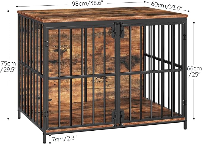 HOOBRO Dog Crate Furniture, 38.6" Large Dog Kennel Indoor