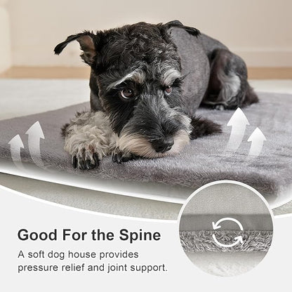 Jiupety Indoor Dog House, 2-in-1 Portable Foldable House Bed with Cover, Pet Tent & Cave Bed for Medium Dogs, XL(29"×21"×20"), Up to 44 Lb, Grey