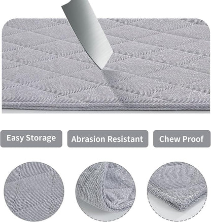 HOMBYS Chew Proof Dog Crate Pad Mat, Indestructible Kennel Pad for Aggressive Chewers, Durable and Water Resistant Teething Puppy Crate Mats for Dogs Cages (Medium(35" L x 22" W), Grey)