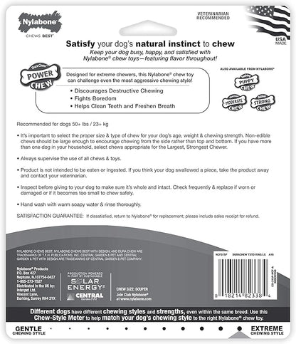 Nylabone Power Chew Textured Dog Chew Ring Toy, Dog Toys for Aggressive Chewers, Flavor Medley, X-Large/Souper (1 Count)