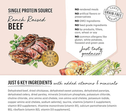 The Honest Kitchen Dehydrated Limited Ingredient Beef Dog Food,10 Lb Box