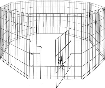 BalanceFrom Foldable Metal Exercise Pet Play Pen with Door for Dogs, 24-inch and 30-inch Tall
