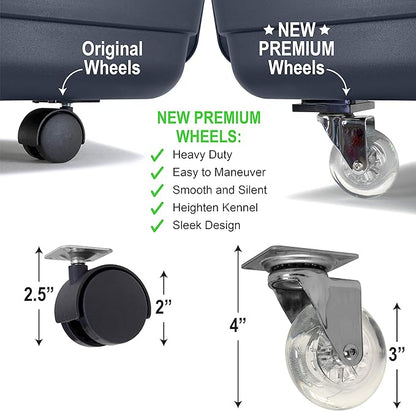 SportPet Designs Plastic Kennels Heavy Duty Wheels Replacement - Set of 4 (CM-10057-CS01)