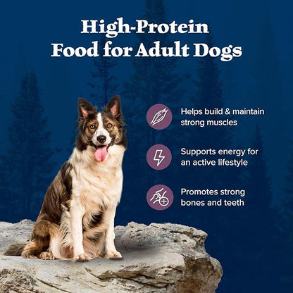 Blue Buffalo Wilderness Rocky Mountain Recipe High-Protein Adult Dry Dog Food, Made in The USA with Natural Ingredients Plus Wholesome Grains, Bison, 22-lb. Bag