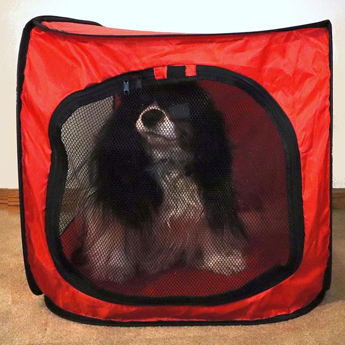 Portable Pop Up Dog Crate-Medium Red