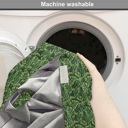 Lunarable Hunter Green Dog Crate Cover, Tropical Palm Leaves Exotic Plants Hawaiian Trees Jungle Natural Design, Easy to Use Pet Kennel Cover for Medium Large Dogs, 42 Inch, Fern Green