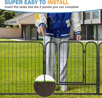 Dog Playpen 6 Panels 24'' Height Heavy Duty Dog Fence with Doors Outdoor Exercise Dog Fence for Large/Medium/Small Dogs Pets Playpen for RV, Camper, Yard