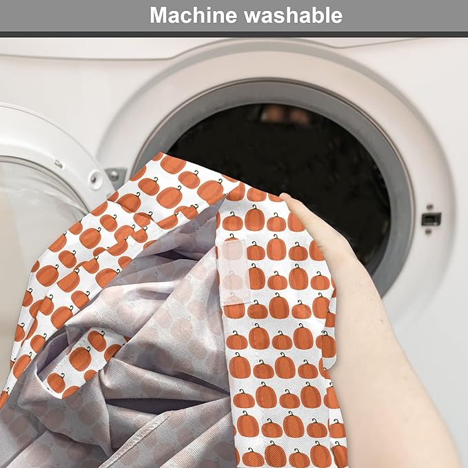 Lunarable Autumn Pumpkin Dog Crate Cover, Simplistic Halloween Fruit Pattern on Plain Backdrop, Easy to Use Pet Kennel Cover for Cats & Medium Dogs, 24 Inch, Orange Green