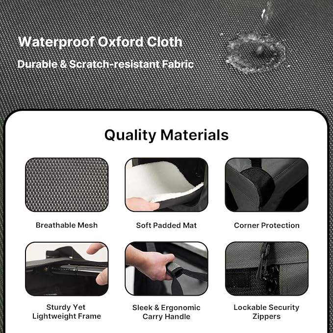 Soft Collapsible Dog Crate for Large Dogs - 30 Inch Foldable Soft Dog Kennel with Durable Mesh Windows, Indoor & Outdoor Portable Travel Dog Crate, Grey, 30x21x21 Inches