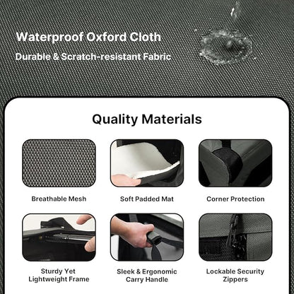 Soft Collapsible Dog Crate for Large Dogs - 30 Inch Foldable Soft Dog Kennel with Durable Mesh Windows, Indoor & Outdoor Portable Travel Dog Crate, Grey, 30x21x21 Inches