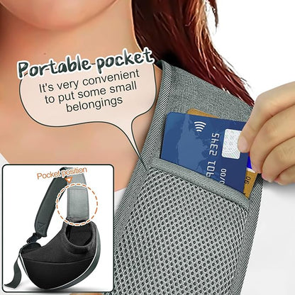Dog Cat Sling Carrier, Adjustable Padded Shoulder Strap, with Mesh Pocket for Outdoor Travel (S - Up to 6 lbs, Black - Black)