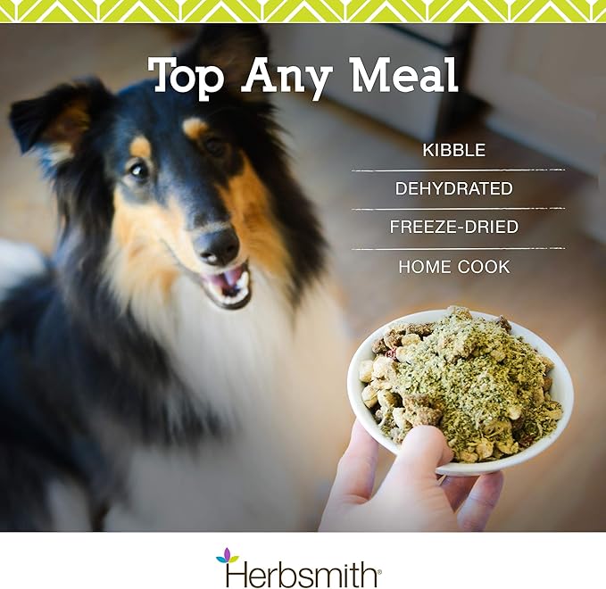 Herbsmith Kibble Seasoning – Freeze Dried Raw Salmon – DIY Raw Coated Kibble Mixer - Dog Food Topper for Picky Eaters, 6.2 oz [Bundle x5]
