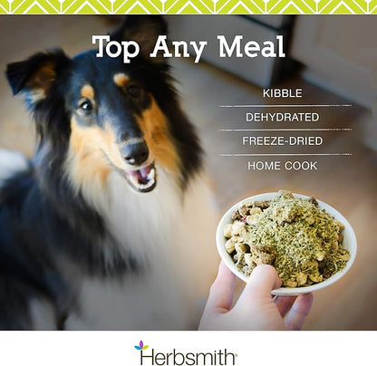 Herbsmith Kibble Seasoning – Freeze Dried Raw Salmon – DIY Raw Coated Kibble Mixer - Dog Food Topper for Picky Eaters, 6.2 oz [Bundle x5]