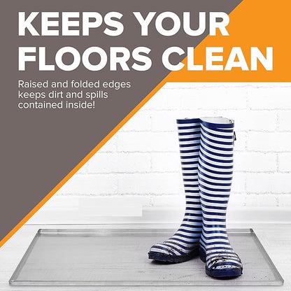 52.5" x 33.13" Metal Replacement Dog Crate Pan Chew Proof Crack Proof Pet Kennel Tray Central Dog Training Crate Pan Pet Supplies, Stainless Steel, 1" H