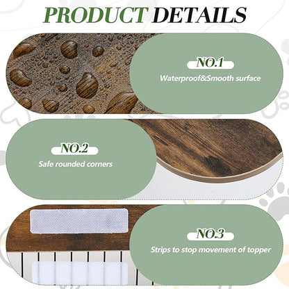 Dog Crate Topper Wood No Creases 42 Inch Nonslip Dog Table Topper Rustic Style Covers Decorative Kennel for Decorative Pet Furniture (Crate Not Include)