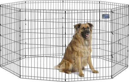MidWest Homes for Pets Dog Exercise Pen & Playpen, 24" W x 36" H, No Door, Black