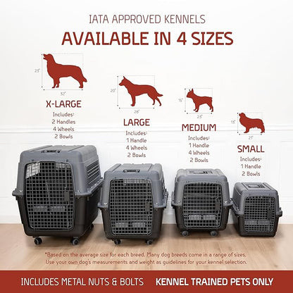 SportPet Designs Plastic Airline Approved Kennels Wire Door Travel Dog Crate, X-Large