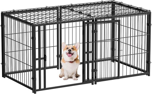 Mr IRONSTONE Dog Crate Small Dog Kennel Dog House Indoor Dog Cage for Small Medium Large Dogs, Puppy Dog Playpen, Pet Cage, 24" H x 48" L
