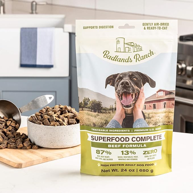 Superfood Complete, Air-Dried Adult Dog Food - High Protein, Zero Fillers, Superfood Nutrition by Katherine Heigl (64 oz., Beef Formula)