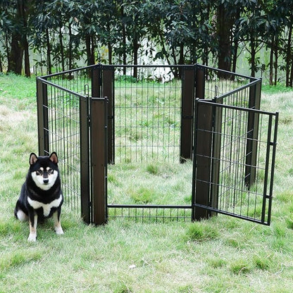Heavy Duty Dog Playpen 32 Inch Height - Indoor Outdoor Pet Fence Enclosure for Medium and Small Dogs - Foldable Puppy Exercise Pen for Indoor and RV Camping or Yard