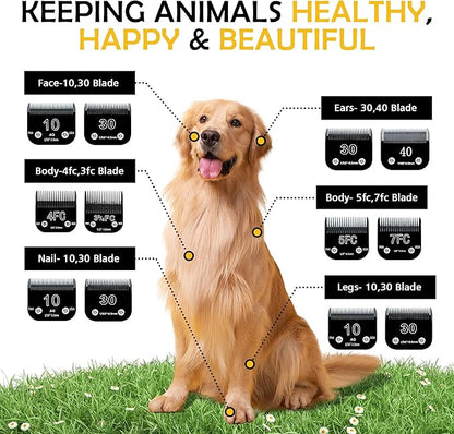 10# Dog Grooming Clipper Replacement Blades, Detachable Blade Compatible with Andis/wahl/Oster Pet Clippers,10 Blade 1/16-inch, Made of Ceramic & Stainless Steel Blade, Black