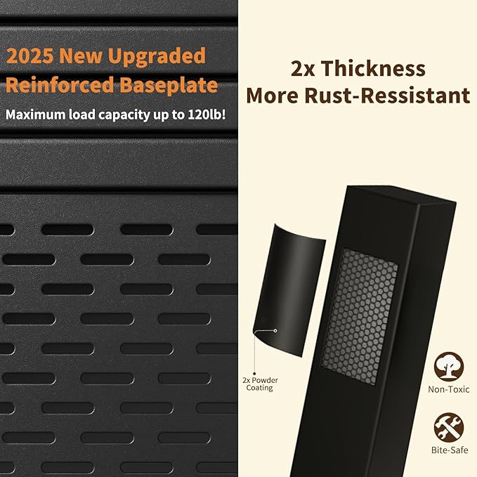 Dog Crate Furniture for Small Dogs, Chew-Proof Steel-Tube Dog Cage, Indoor Pet Crate End Table with Pet Mat, Decorative Dog Kennel with Drawer