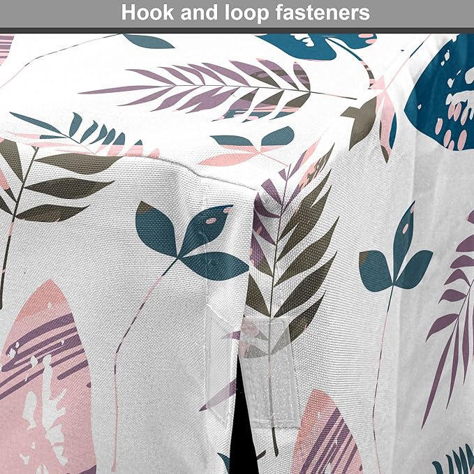Ambesonne Leaves Dog Crate Cover, Abstract Foliage Pastel Colors Tropical Jungle Forest Plants Grunge Effect, Easy to Use Pet Kennel Cover Small Dogs Puppies Kittens, 22 Inch, Petrol Blue Baby Pink