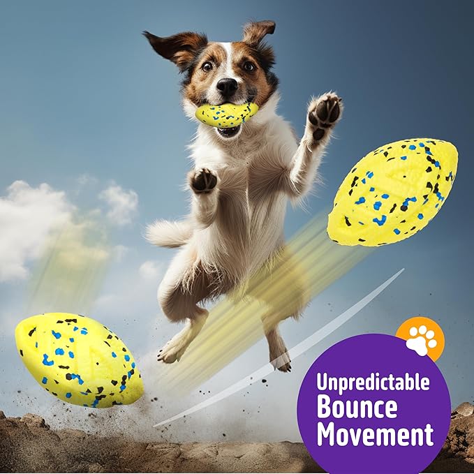 Dog Balls, 3Pcs Chew Toys Tennis Ball for Aggressive, Chewers Durable Teething Molar Tug Dog Toys, Interactive Fetch Balls Gift Set for Large Dog Medium Dog and Puppies, Durable Tug Toy, Yellow