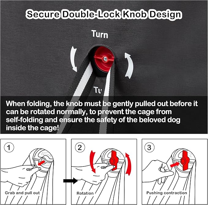 Travel Dog Crate - 37 Inch Collapsible Portable Foldable Crates for Large Dogs with Detachable Storage Bag, Removable Pad, and Mesh Windows for Outdoor & Indoor (Black)