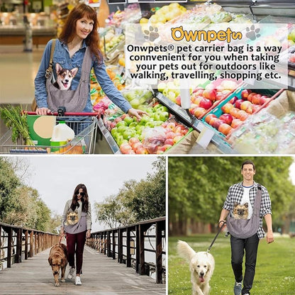 OWNPETS Pet Sling Carrier, Pet Sling Carrier Bag Safe,Fit 10~15lb Cats&Dogs, Comfortable, Adjustable, Perfect for Daily Walk, Outdoor Activity and Weekend Adventure