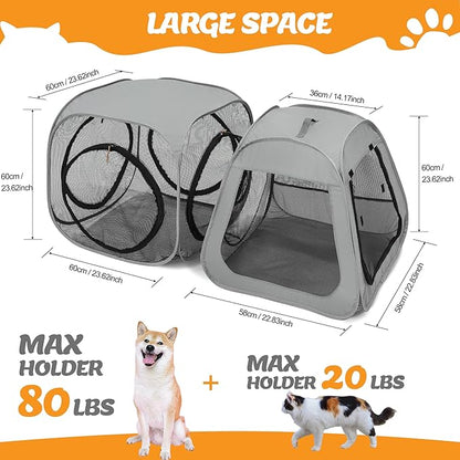 Portable Cat Playpen, Trapezoidal Design for Better Standing, Foldable Pet Tent for Indoor and Outdoor Use,Dog Playpen, Outdoor Cat Tent, Cat Houses & Condos for Kitten,Cat,Puppy and Small Animals.
