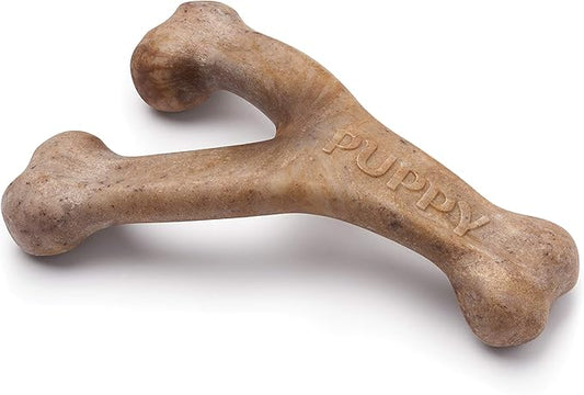 Benebone Puppy Fishbone Dog Chew Toys, Softer for Modest Chewers, Made in USA
