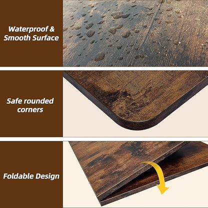 Dog Crate Topper Wood 48 Inch Dog Crate Topper Crate Table Topper Collapsible Dog Kennel Topper for Decorative Dog Crate, Suitable for 48 Inch Wire Dog Crate (Furniture Style, Brown)