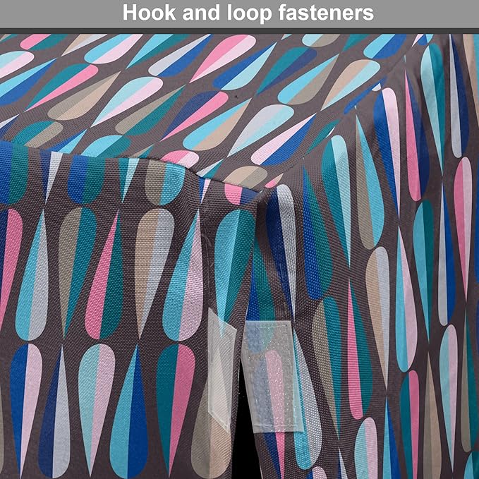 Ambesonne Mid Century Dog Crate Cover, Modern Style Retro Pattern Droplet Shapes Mosaic in Tones, Easy to Use Pet Kennel Cover for Small Dogs Puppies Kittens, 18 Inch, Taupe Blue
