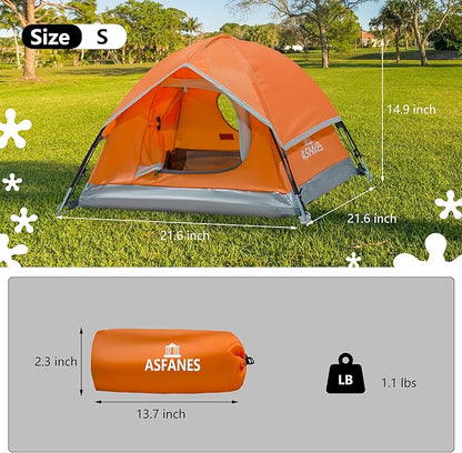 Outdoor Waterproof Pet Camping Tent, Cave Bed for Indoor Cats and Small Dogs, Portable Cat House Dog House, 21.6x21.6x14.9'', Orange, S.