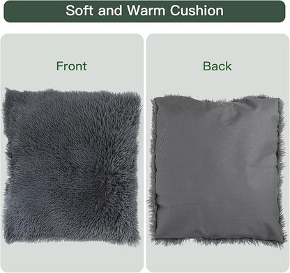 Small Dog House Soft Indoor with Internal Size 22x20x18in for Beagle French Bulldog Welsh Corgi, Small Pet House with Soft Cushion, Oxford Fabric, 24x22x24in, Gray