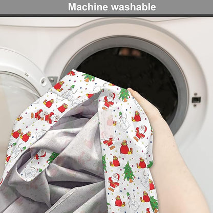 Ambesonne Christmas Dog Crate Cover, Xmas Santa Claus Tree on Colorful Polka Dot Backdrop Surprise Boxes Art, Easy to Use Pet Kennel Cover for Small Dogs Puppies Kittens, 22 Inch, Green and Red