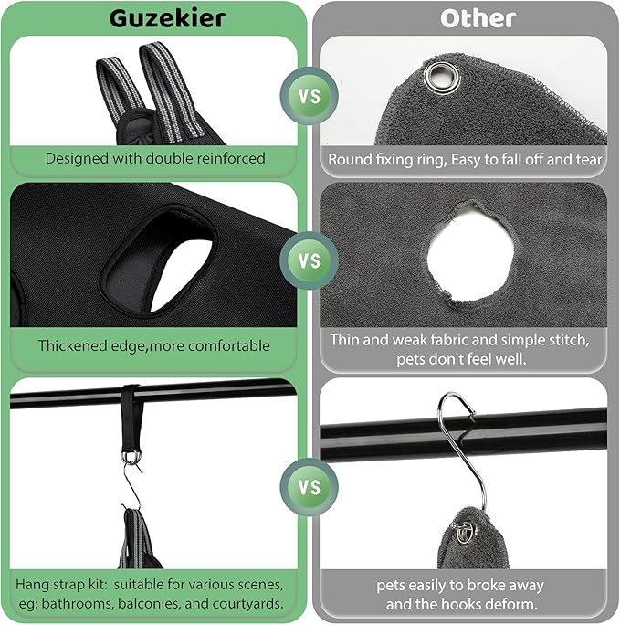 Guzekier Dog Grooming Hammock for Trim Nail, Dog Sling for Grooming, Dog Hammock Restraint Bag with Nail Clippers/Trimmer, Nail File, Pet Comb,Ear/Eye Care