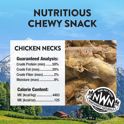 Northwest Naturals Raw Rewards Freeze-Dried Chicken Neck Treats for Dogs and Cats - Bite-Sized Pieces - Healthy, 1 Ingredient, Human Grade Pet Food, All Natural - 4 Oz (Pack of 3)