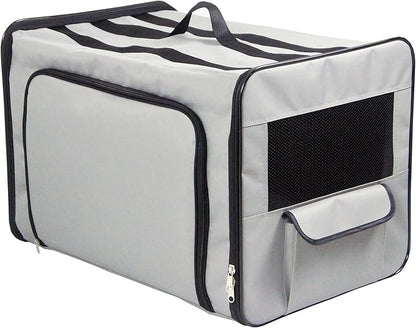 Pet Life Capacious Dual-Sided Travel Expandable Wired Dog Crate - Collapsible and Lightweight Folding Pet Crate with Triple-Space Expansion