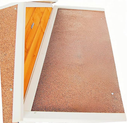 Indoor-Outdoor Wooden Dog House, Porch, Asphalt Roof, Plastic Door Curtain, Ventilation Windows, Brown, Weatherproof, Small to Medium Dog, Puppy Kennel