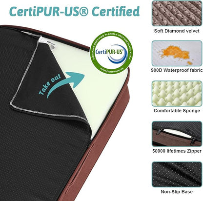 Orthopedic Dog Bed for Small Dogs,Waterproof Dog Sofa Beds with Sides, Supportive Foam Pet Couch Bed with Removable Washable Cover,Waterproof Lining and Nonskid Bottom,Brown(30" L x 20" W x 7.5" Th)