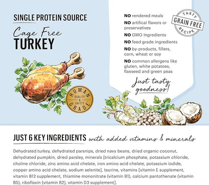 The Honest Kitchen Dehydrated Limited Ingredient Turkey Dog Food, 4 lb Box