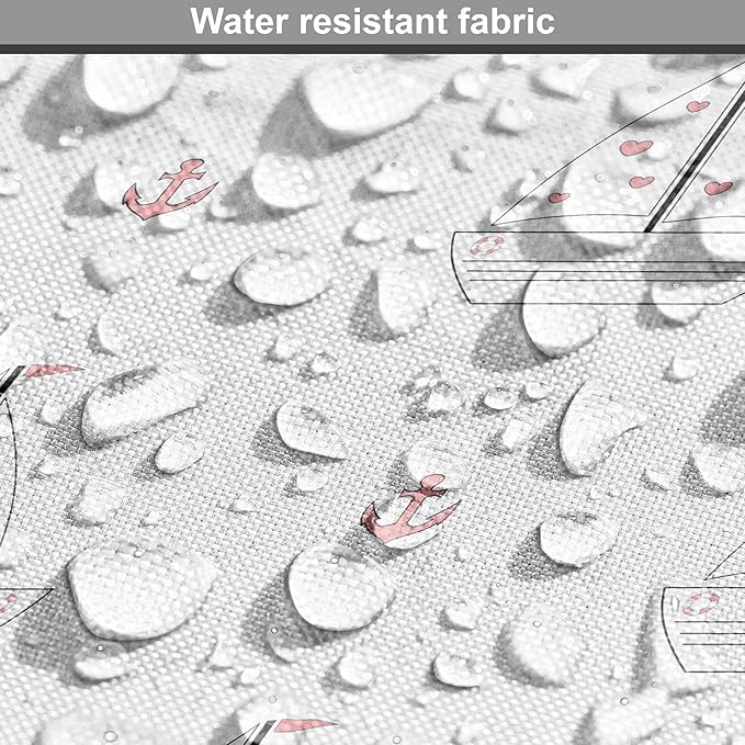 Lunarable Sail Boat Dog Crate Cover, Heart Patterned Sail with Anchor Ships Transportation Nautical, Easy to Use Pet Kennel Cover for Cats & Medium Dogs, 30 Inch, Blush Black White