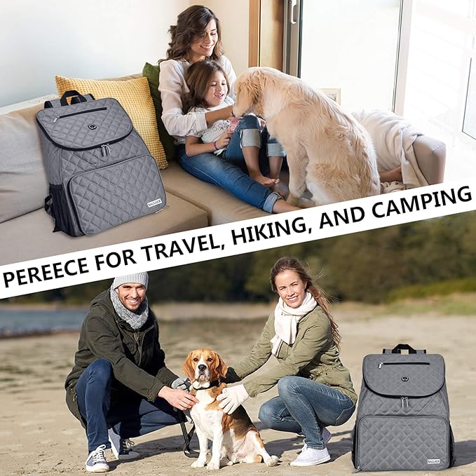 BAGLHER Dog Travel Bag,Airline Approved Pet Supplies Backpack, Dog Travel Backpack with 2 Silicone Collapsible Bowls and 2 Food Baskets.
