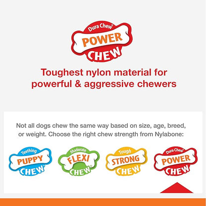 Nylabone Power Chew Cheese Bone Dog Chew Toy, Cute Dog Toys for Aggressive Chewers, Cheese Flavor, Medium/Wolf (1 Count)