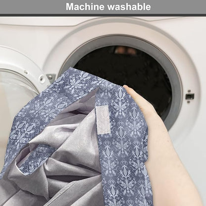 Lunarable Damask Dog Crate Cover, Medieval Repetitive Pattern with Flourish Ornaments, Easy to Use Pet Kennel Cover for Small Dogs Puppies Kittens, 22 Inch, Purpleblue Ceil Blue